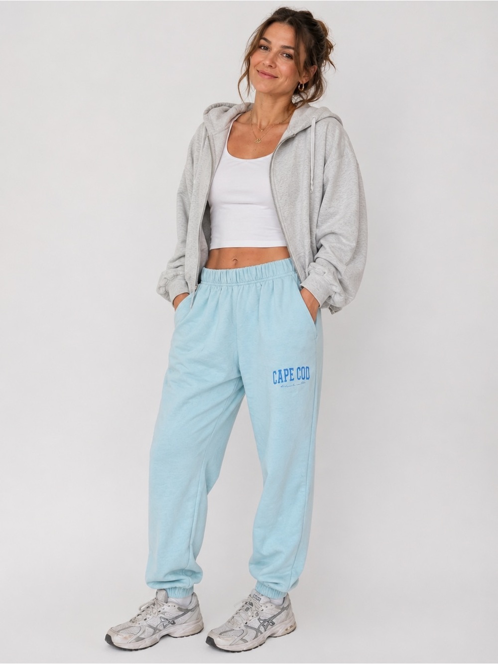 Cape Cod Light Blue Fleece Jogger Sweatpants | XL